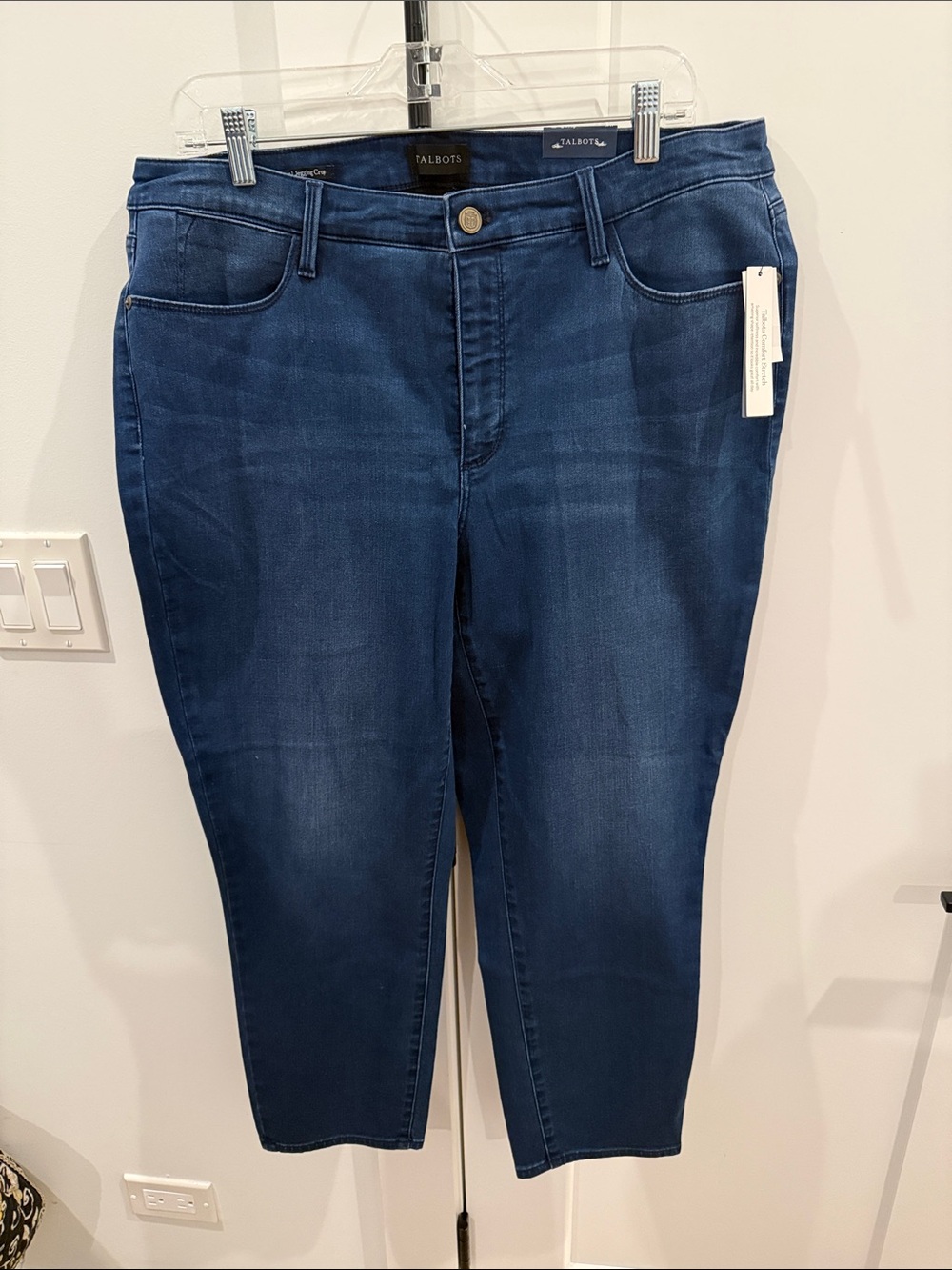 NWT Talbots Dark Indigo Jegging Crop Stretch Jeans High Waist size 16W